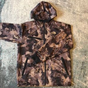 North Face Cryptic Camo Zip Up Hoodie LG